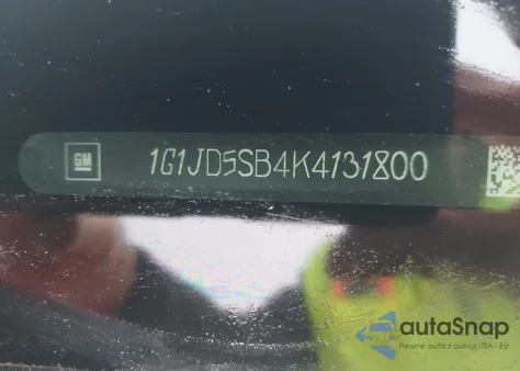 2019 Chevrolet Sonic Lt Auto from USA, damaged, VIN 1G1JD5SB4K4131800